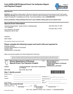 Illinois Special Event Tax Form